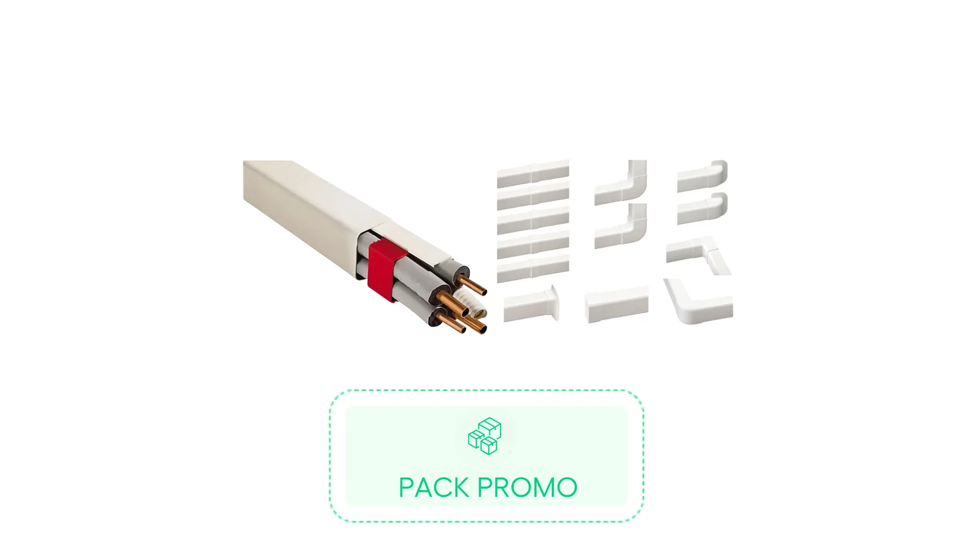 Kit  Goulotte 110x75 Blanche 2ML (4pcs) + Carton 13 accessoires 110 Blanc - IMPERIALE