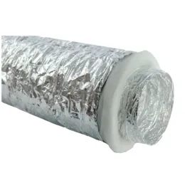 Gaine souple Aluminium - Isolation Phonique Ouate  M1/M1- Ø 203 mm- 1 x 10 m