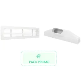 Kit grille linéaire multi-fentes 800x80 mm + Plenum de soufflage linéaire ABS 800 mm piquage 200mm